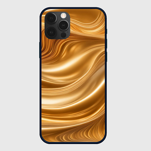Чехол iPhone 12 Pro Горячее расплавленное золото / 3D-Черный – фото 1