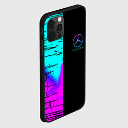 Чехол для iPhone 12 Pro Mercedes benz неон текстура, цвет: 3D-черный — фото 2