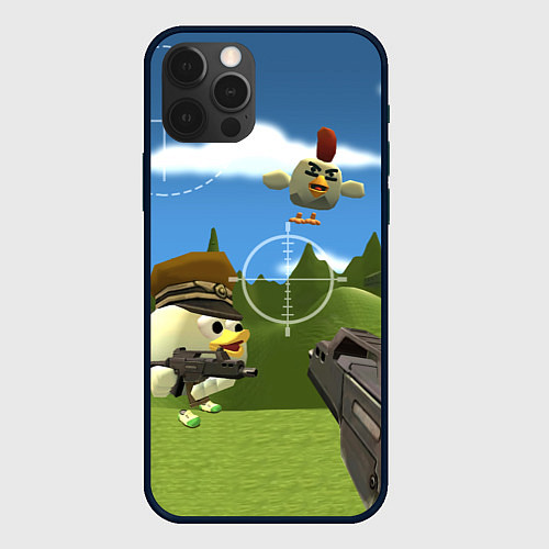 Чехол iPhone 12 Pro Чикен Ган - бой / 3D-Черный – фото 1