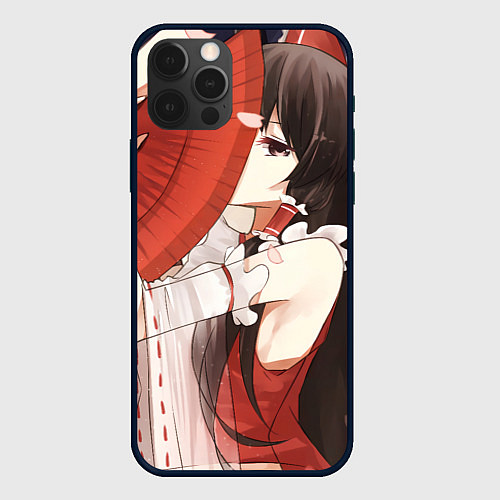 Чехол iPhone 12 Pro Touhou Project Рейму Cute / 3D-Черный – фото 1