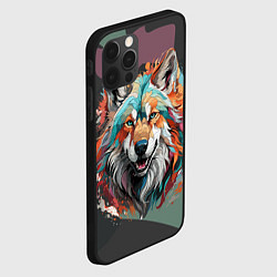 Чехол для iPhone 12 Pro Голова яркого волка, цвет: 3D-черный — фото 2