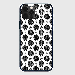 Чехол iPhone 12 Pro Монстера и линии