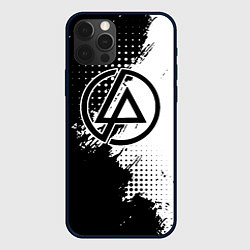 Чехол iPhone 12 Pro Linkin park - черно-белая абстракция