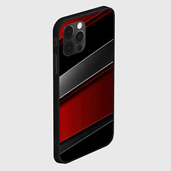 Чехол для iPhone 12 Pro Красный серый и черный, цвет: 3D-черный — фото 2