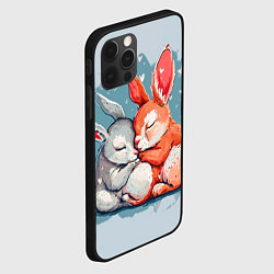 Чехол для iPhone 12 Pro Влюбленные зайчики 14 февраля, цвет: 3D-черный — фото 2