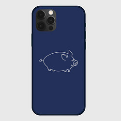 Чехол для iPhone 12 Pro Пига на фоне, цвет: 3D-черный
