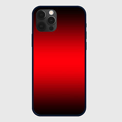 Чехол iPhone 12 Pro Градиент чёрно-красно-чёрный