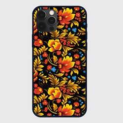 Чехол для iPhone 12 Pro Русская национальная роспись хохлома, цвет: 3D-черный