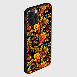 Чехол для iPhone 12 Pro Русская национальная роспись хохлома, цвет: 3D-черный — фото 2