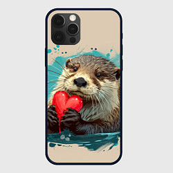 Чехол iPhone 12 Pro Выдра с сердечком