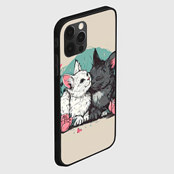 Чехол для iPhone 12 Pro 14 февраля влюбленные котики, цвет: 3D-черный — фото 2