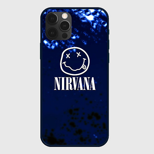 Чехол iPhone 12 Pro Nirvana рок краски / 3D-Черный – фото 1