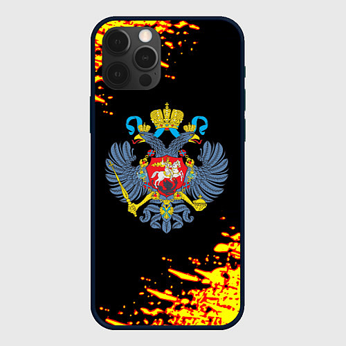 Чехол iPhone 12 Pro Герб краски россия / 3D-Черный – фото 1