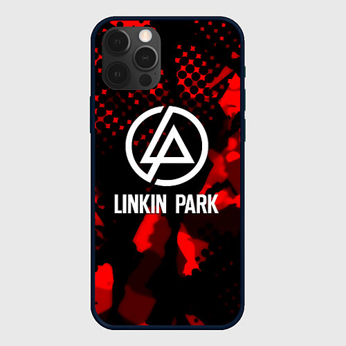 Чехол iPhone 12 Pro Linkin park краски текстуры / 3D-Черный – фото 1