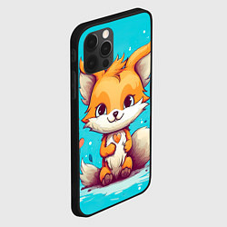 Чехол для iPhone 12 Pro Лисенок и сердечки, цвет: 3D-черный — фото 2