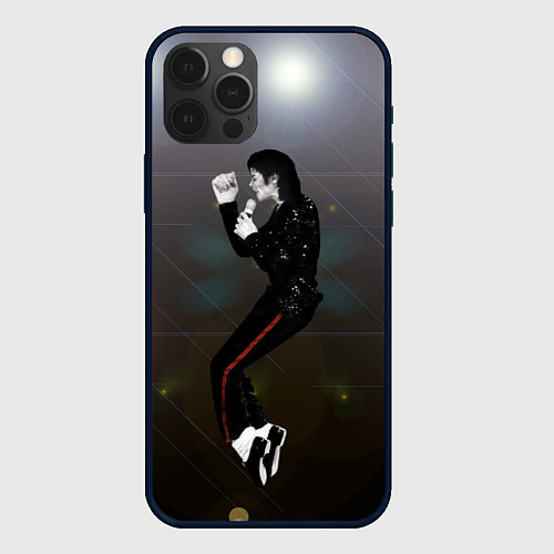 Чехол iPhone 12 Pro Michael Jackson в прыжке / 3D-Черный – фото 1