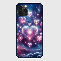 Чехол iPhone 12 Pro Космические сердца - звезды