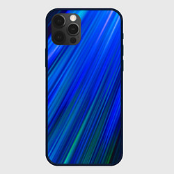 Чехол iPhone 12 Pro Неоновые синии линии