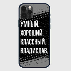 Чехол для iPhone 12 Pro Умный, хороший, классный: Владислав, цвет: 3D-черный