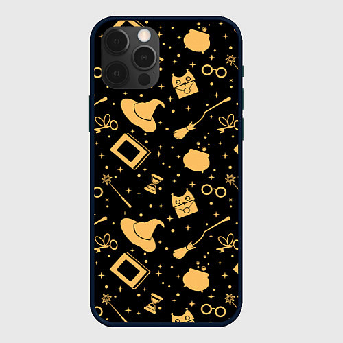 Чехол iPhone 12 Pro Символы волшебства на темном / 3D-Черный – фото 1