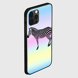 Чехол для iPhone 12 Pro Зебра по радужном фоне, цвет: 3D-черный — фото 2