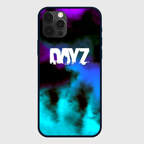 Чехол iPhone 12 Pro Dayz неоновый космос / 3D-Черный – фото 1