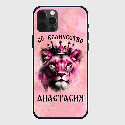 Чехол iPhone 12 Pro Её величество Анастасия - львица / 3D-Черный – фото 1