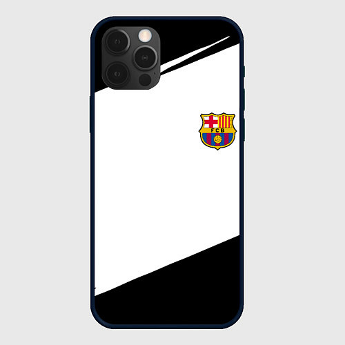 Чехол iPhone 12 Pro Barcelona краски чёрные спорт / 3D-Черный – фото 1