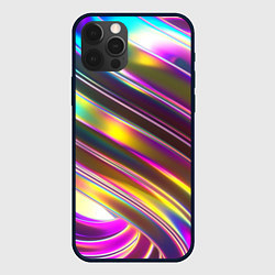 Чехол iPhone 12 Pro Неоновый скрученный металл разноцветный