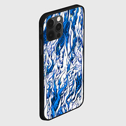 Чехол для iPhone 12 Pro Белый и синий узор, цвет: 3D-черный — фото 2