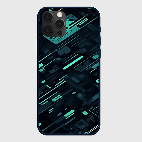 Чехол iPhone 12 Pro Аквасайбер / 3D-Черный – фото 1