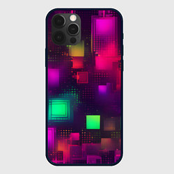 Чехол iPhone 12 Pro Разноцветные квадраты и точки