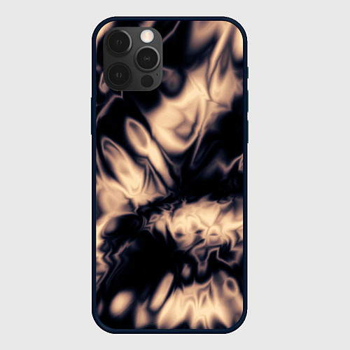 Чехол iPhone 12 Pro Абстракция шёлк / 3D-Черный – фото 1