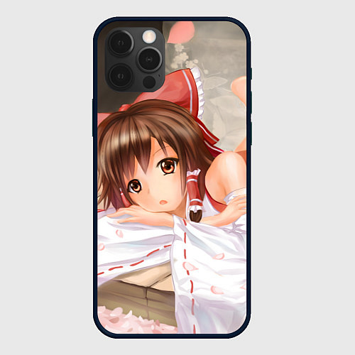 Чехол iPhone 12 Pro Touhou Project Рейму милая / 3D-Черный – фото 1