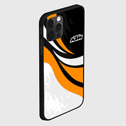 Чехол для iPhone 12 Pro КТМ - оранжевые вставки, цвет: 3D-черный — фото 2