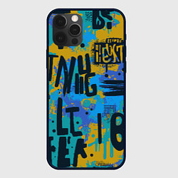 Чехол для iPhone 12 Pro Крупные буквы на цветном фоне, цвет: 3D-черный
