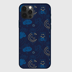 Чехол для iPhone 12 Pro Ангелы в ночном небе, цвет: 3D-черный
