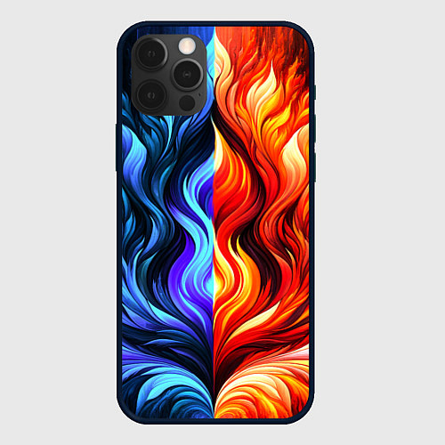 Чехол iPhone 12 Pro Два огня / 3D-Черный – фото 1