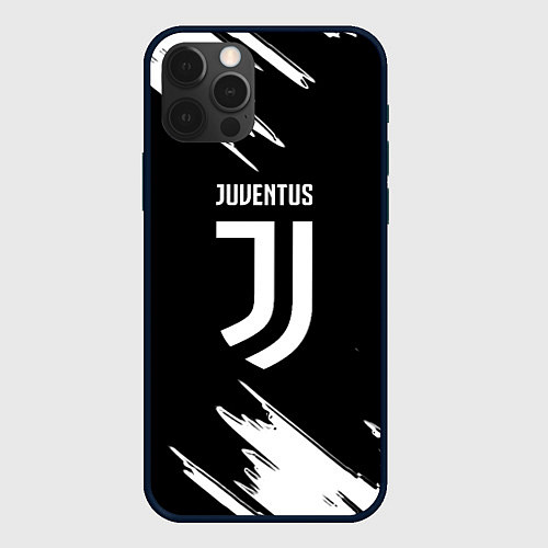 Чехол iPhone 12 Pro Juventus краски текстура / 3D-Черный – фото 1