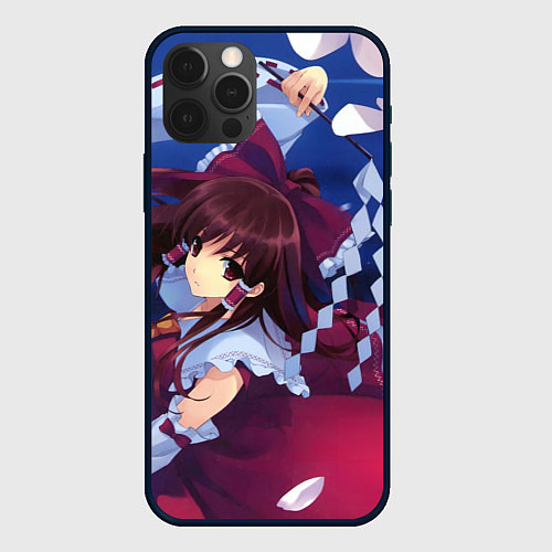 Чехол iPhone 12 Pro Touhou Project Рейму милая / 3D-Черный – фото 1