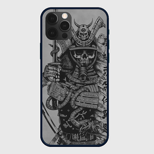 Чехол iPhone 12 Pro Demonic samurai / 3D-Черный – фото 1