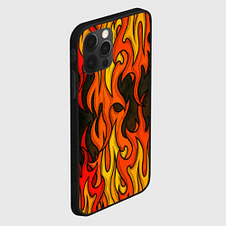 Чехол для iPhone 12 Pro Языки пламени арт, цвет: 3D-черный — фото 2