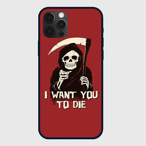 Чехол iPhone 12 Pro I want you to die / 3D-Черный – фото 1