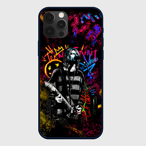 Чехол iPhone 12 Pro Nirvana краски звука / 3D-Черный – фото 1