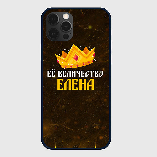 Чехол iPhone 12 Pro Корона её величество Елена / 3D-Черный – фото 1