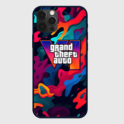 Чехол iPhone 12 Pro Gta лого камуфляж кислотные кляксы