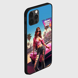 Чехол для iPhone 12 Pro GTA 6 girl logo, цвет: 3D-черный — фото 2