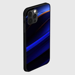 Чехол для iPhone 12 Pro Синее свечение на абстрактном фоне, цвет: 3D-черный — фото 2