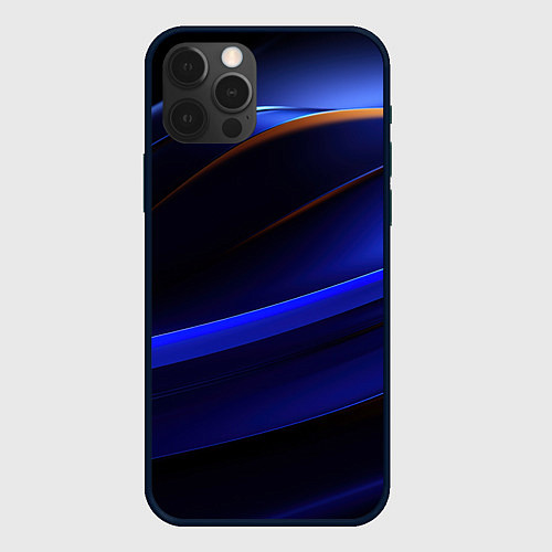 Чехол iPhone 12 Pro Синее свечение на абстрактном фоне / 3D-Черный – фото 1