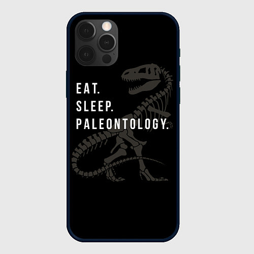 Чехол iPhone 12 Pro Eat sleep paleontology / 3D-Черный – фото 1